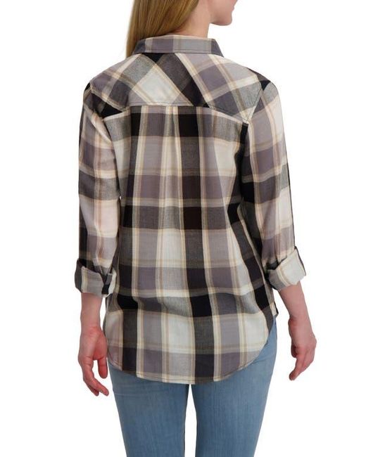Lucky Brand Black Plaid Button-Up Shirt