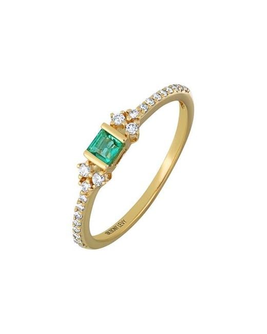 Bony Levy Multicolor El Mar Emerald & Diamond Stackable Ring
