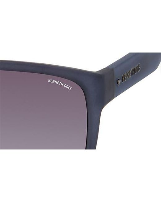 Kenneth Cole Blue 66Mm Rectangle Sunglasses for men