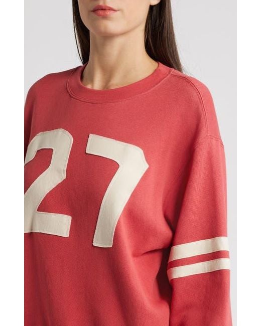 Daydreamer Red Cotton Blend Varsity Sweatshirt