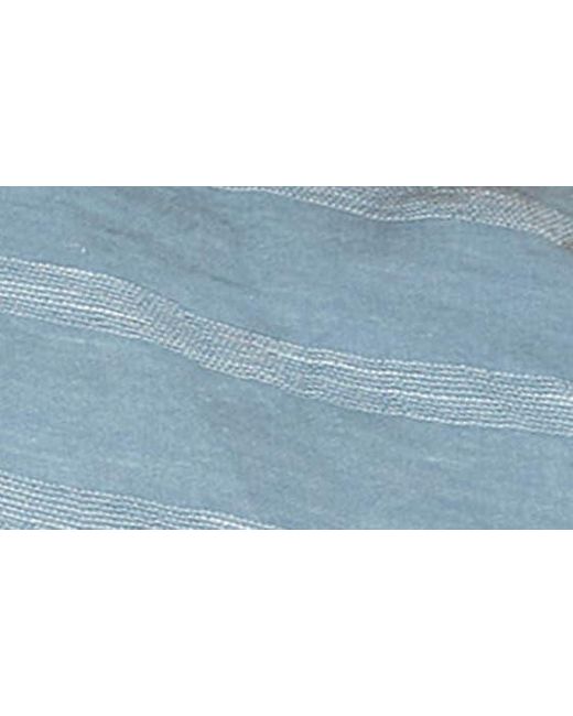 Civil Society Blue Tonal Texture Short Sleeve Linen & Cotton Blend Button-up Shirt for men