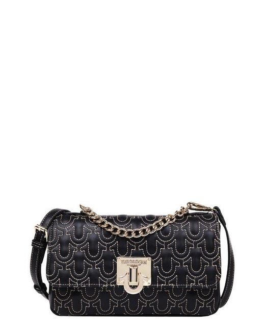 True Religion Black Horseshoe Quilted Crossbody Bag