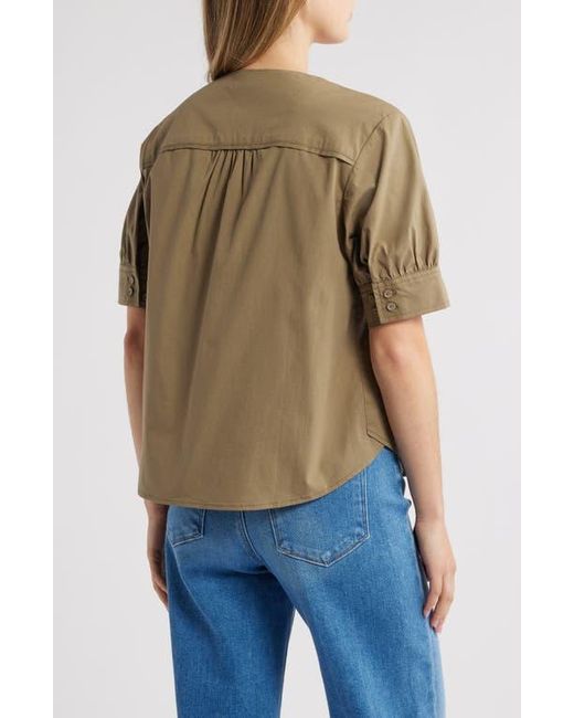 Wit & Wisdom Green Cuffed Elbow Sleeve Top