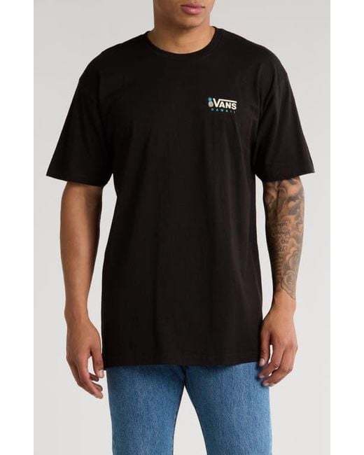Vans Black Hawaii Market Graphic T-Shirt for men