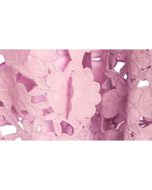 Saachi Pink Floral Lace Cutout Bolero Cardigan