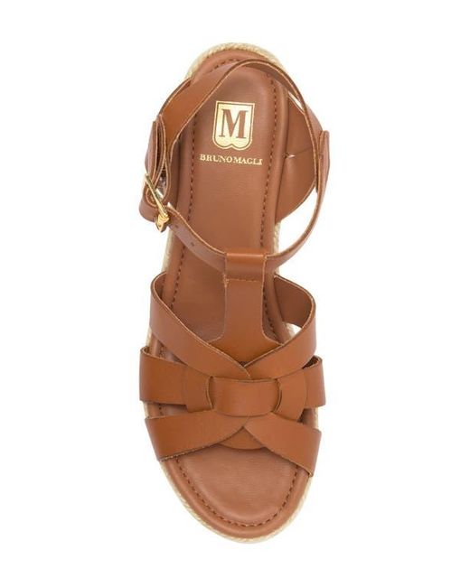 Bruno Magli Brown Estra Espadrille Platform Wedge Sandal