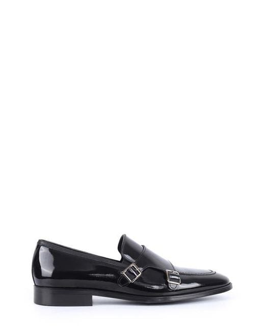 VELLAPAIS Black Hardin Monk Strap Loafer for men