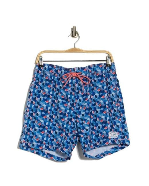 Beach Bros Blue Triangular Escape Swim Trunks for men