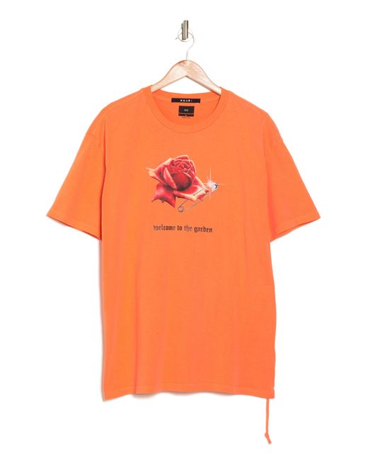 Ksubi Orange Rose Garden Biggie Cotton Graphic T-shirt for men