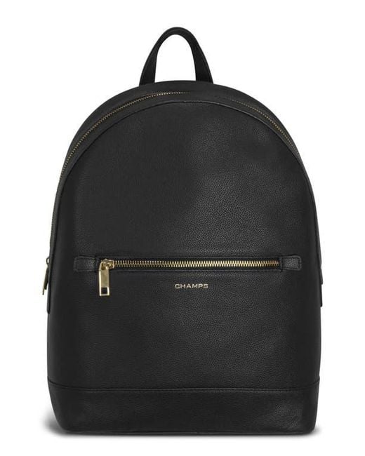 CHAMPS Black Leather Backpack