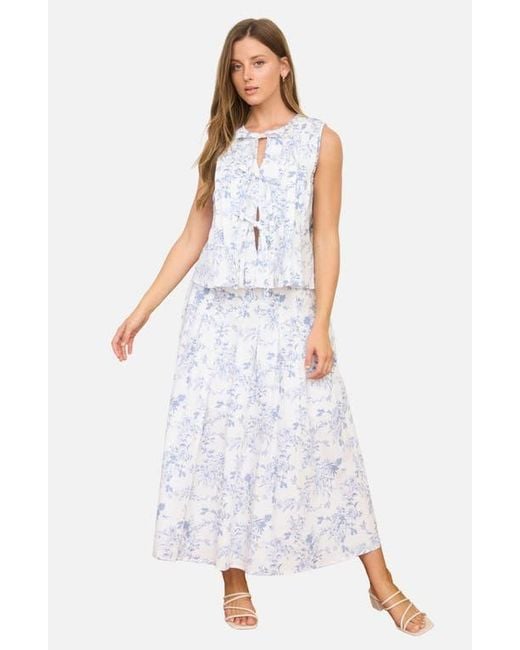 Blu Pepper Blue Pleated Top