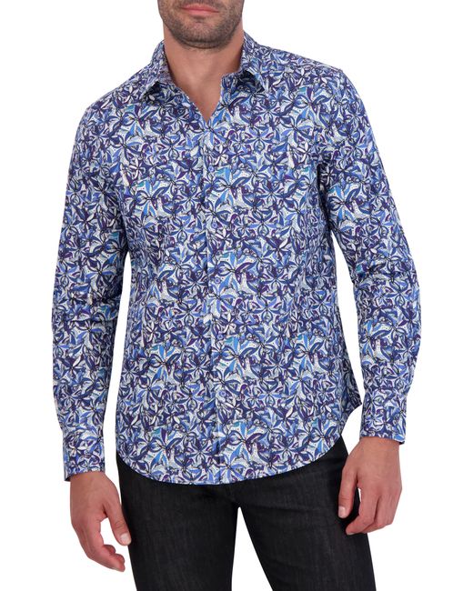 Robert Graham Abstract Butterfly Print Cotton Button-up Shirt in Blue ...