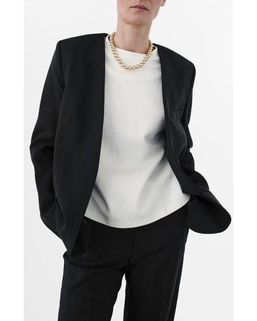 Mango Black Selection Collarless Blazer