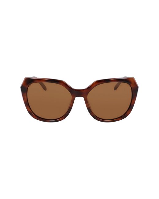 Cole Haan 55mm Polarized Oversize Sunglasses In Brown Lyst 