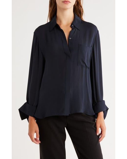 Twp Blue Silk Boyfriend Shirt