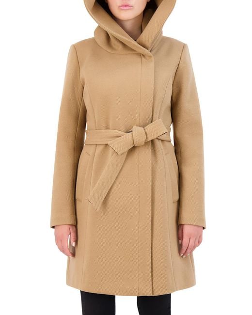 Cole Haan Natural Twill Belted Coat