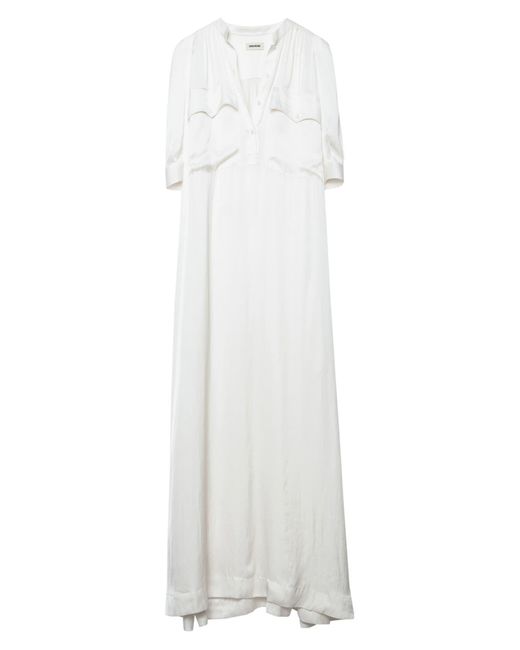 Zadig & Voltaire Remedy Belted Satin Maxi Dress In Judo At Nordstrom ...