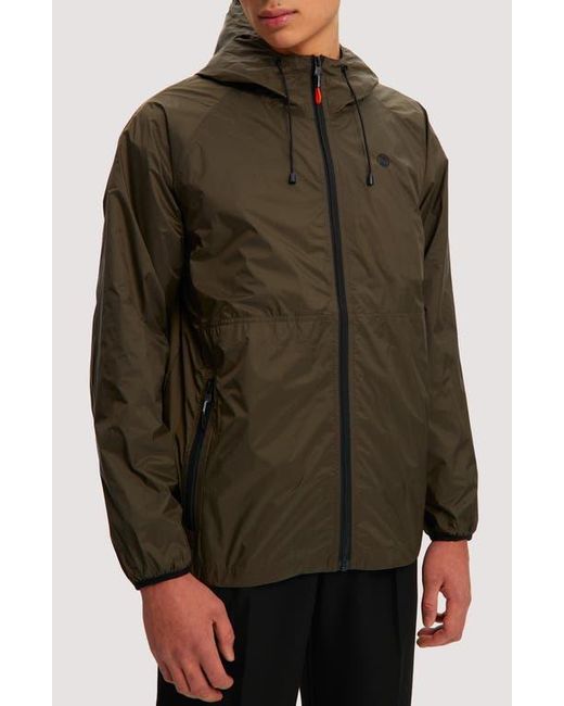 Noize Brown Hooded Windbreaker for men