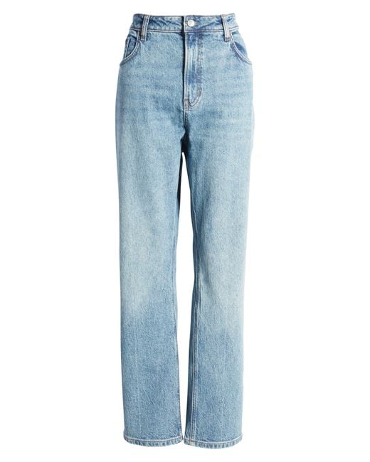 Reformation Blue Liza Ultra High Rise Straight Leg Jeans In Malta At Nordstrom Rack