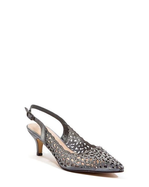 Lady Couture Metallic Rhinestone Laser Cut Slingback Pump