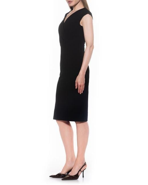 Alexia Admor Black Essence Cap Sleeve Midi Sheath Dress