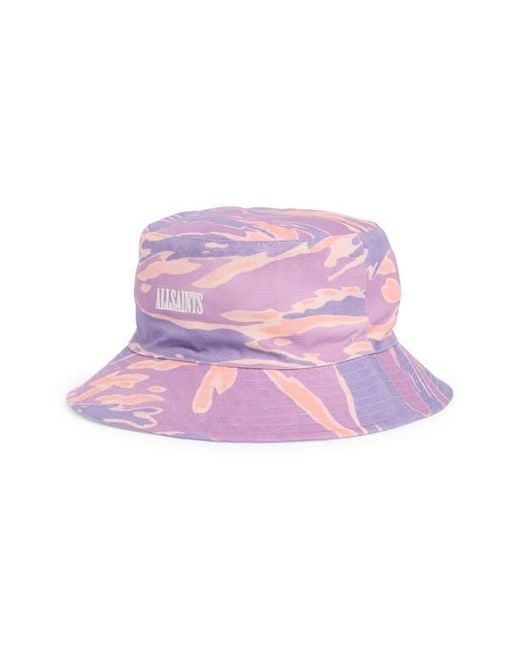 AllSaints Purple Solar Camo Bucket Hat