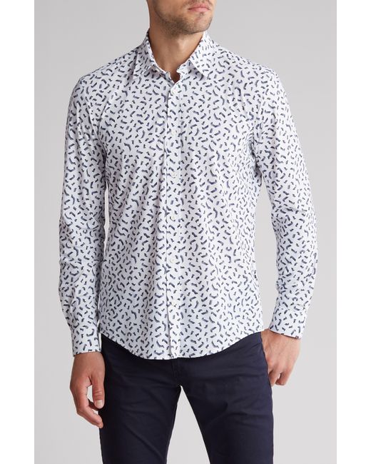 Boss White Liam Kent Regular Fit Button-up Shirt for men