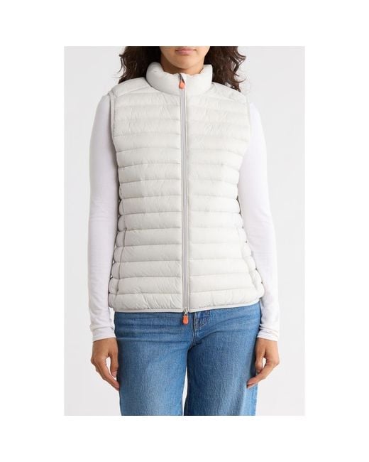 Save The Duck White Neomi Puffer Vest