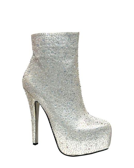 Lady Couture Gray Desire Rhinestone Platform Bootie