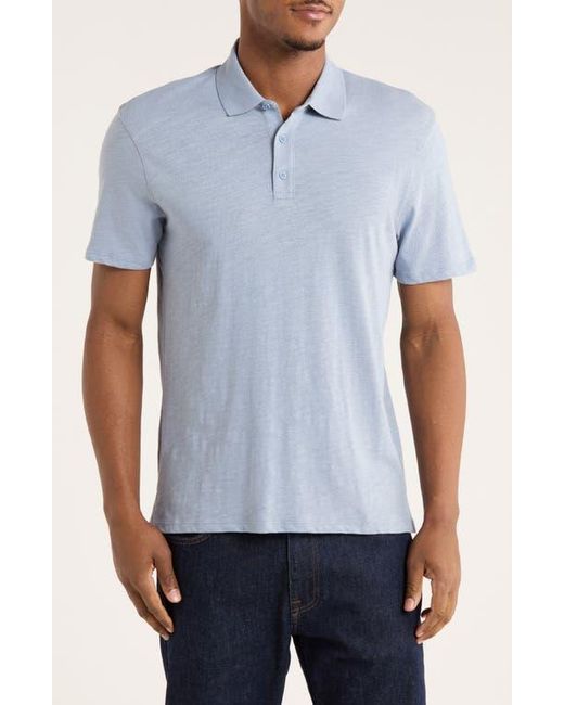 Vince Blue Short Sleeve Slub Polo for men