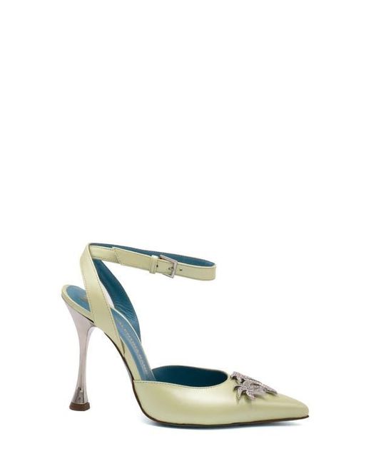 Valentina Rangoni Blue Sirena Palm Tree Appliqué Pump