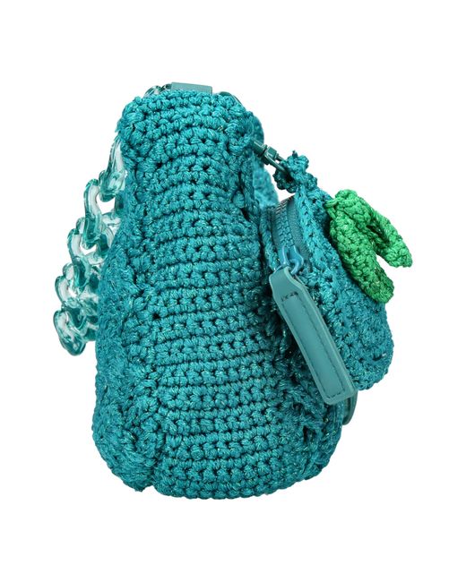 Kurt Geiger Green Crochet Multi Crossbody Bag