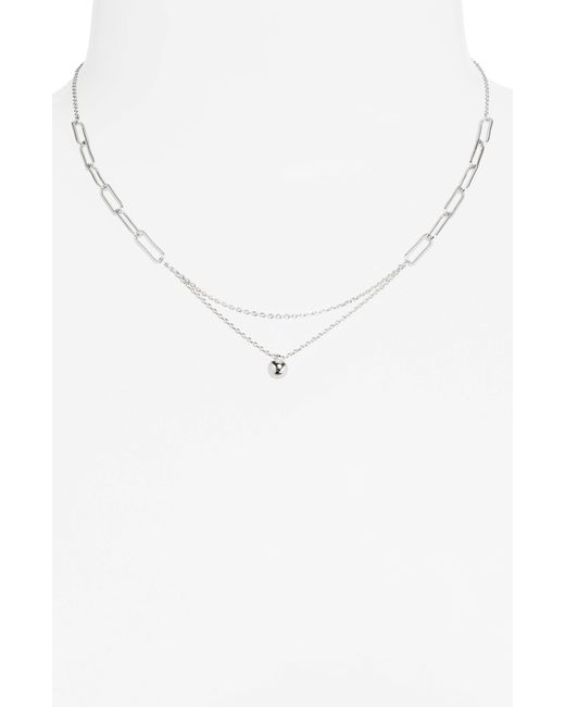 Nordstrom White Demi Fine Orb Pendant Necklace