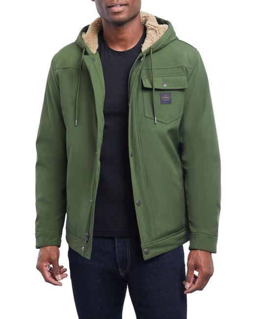 Lucky Brand Green Loki Workwear Soft Shell Faux Shearling Jacket for men