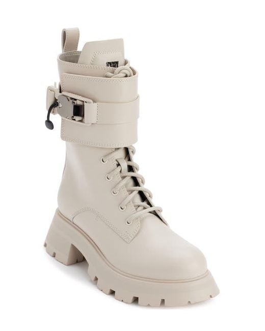 DKNY White Lug Sole Combat Boot