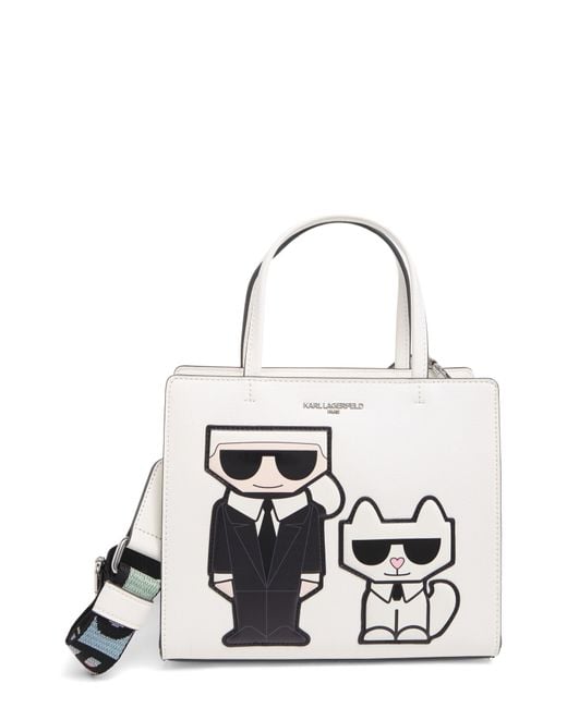 Karl Lagerfeld White Maybelle Satchel Bag