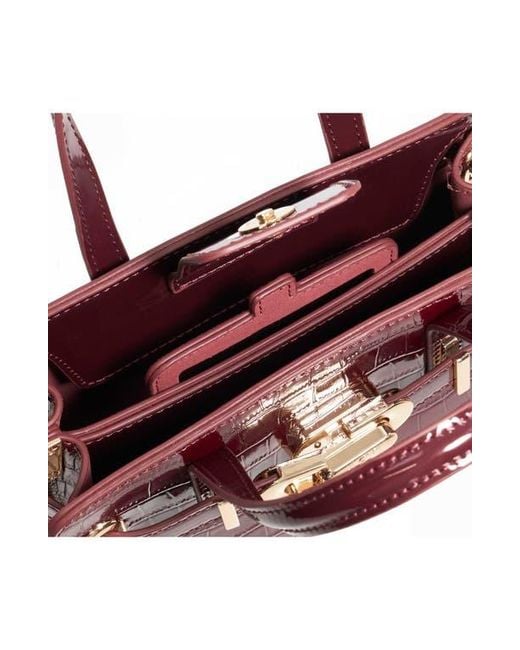 Dune Red Dinkydefine Croc Embossed Tote