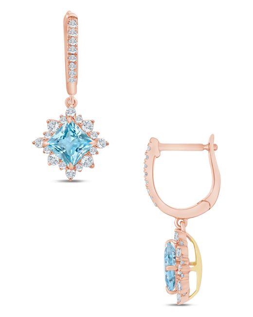 Zac Posen Blue Truly Princess Aquamarine & Diamond Dangle Earrings