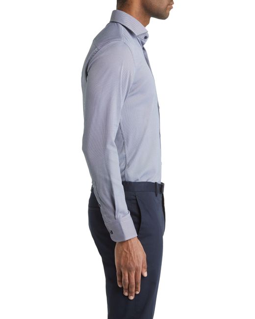 Boss Blue Hank Slim Fit Stretch Performance Dress Shirt for men