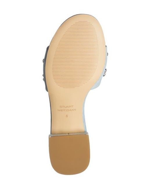 Stuart Weitzman White Tammy Crystal Slide Sandal