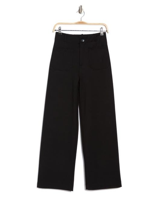 Tahari Black Long Ponte Patch Pocket Pants