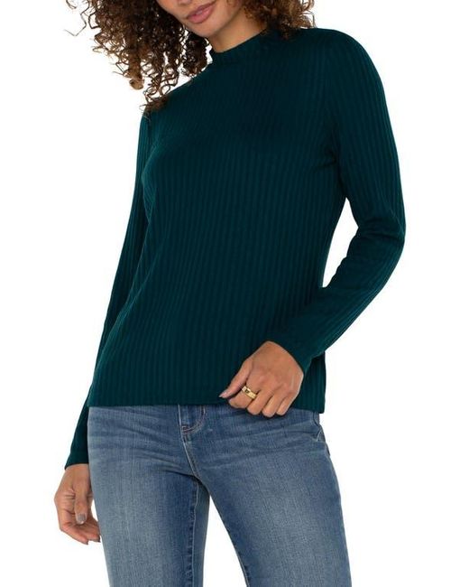 Liverpool Los Angeles Green Rib Knit Top