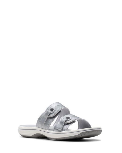 Clarks White Breeze Maye Platform Sandal