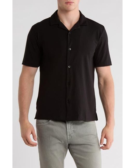 Denim and Flower Black Camp Shirt for men