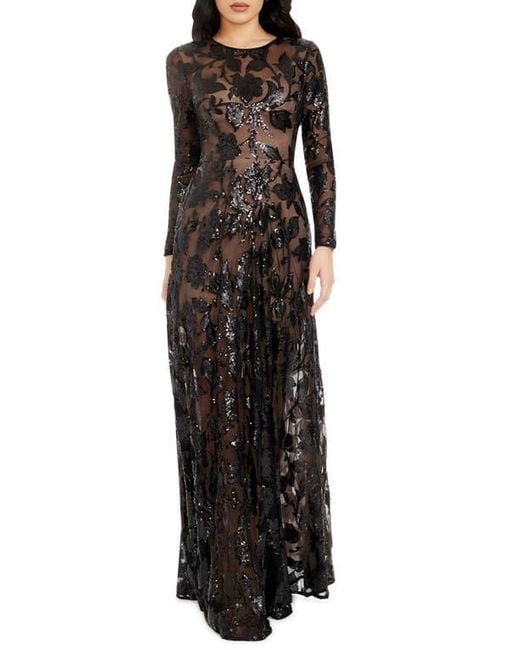 knee length dresses for ladies Dress The Population Emery Sequined Bodycon Dress - Silver/Black