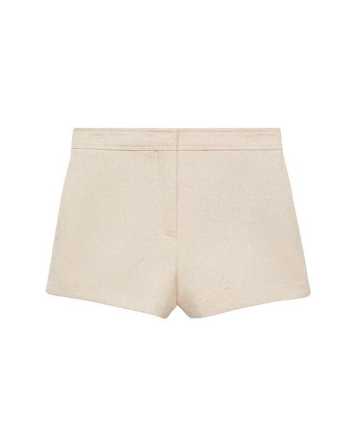 Mango Natural Patrizia Cotton Blend Flat Front Shorts