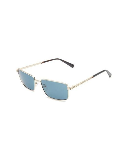 Guess Blue 59Mm Rectangular Sunglasses