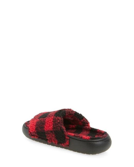 CROCSTM Red Classic Buffalo Check Slide Slipper