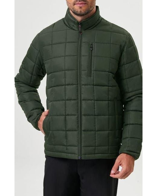 Hawke Co. Box Quilt Hooded Puffer Jacket in Green for Men Lyst