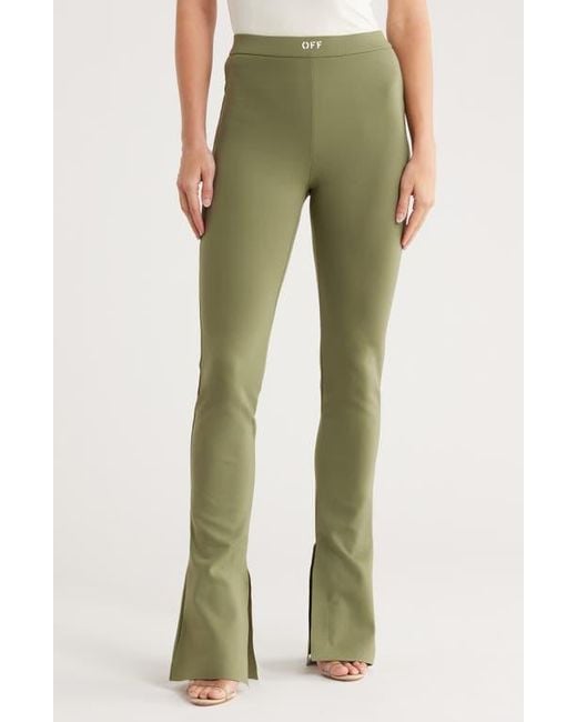 Off-White c/o Virgil Abloh Green Sleek Split Cuff Flare Leggings